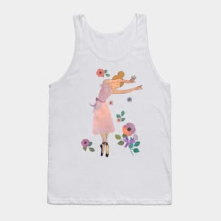 Swaying Ballet Dancer with Flowers Tank Top